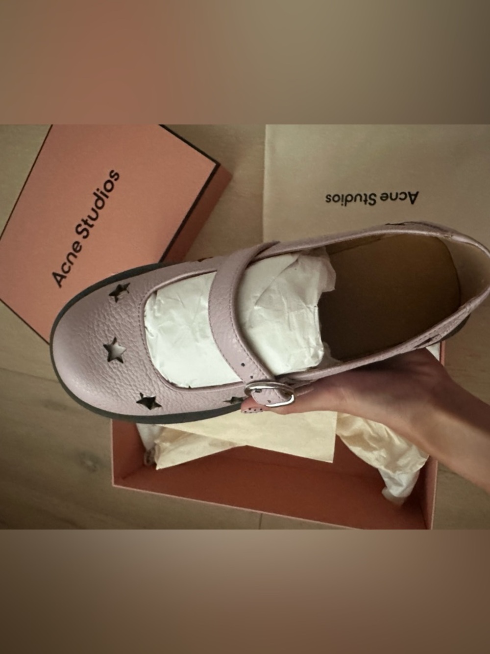 Acne Studios Pink Mary Jane Leather Shoes
